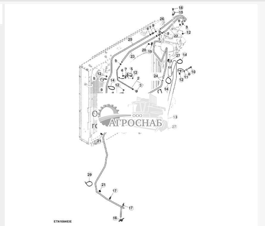 Шланги расширительного бачка, система охлаждения двигателя, Final Tier 4 